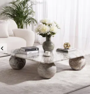 Menor Coffee Table Marble - Brown من بان هوم White