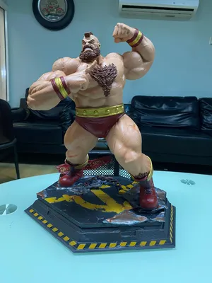 Zangief Statue 3d printed High-End Custom Hand-Painted