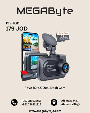 ROVE R2-4K DUAL Dash Cam 128GB -NEW -MEGAByte