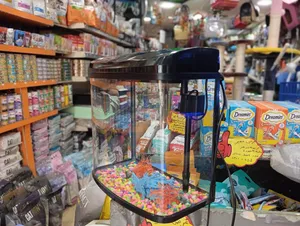 حوض سمك آكريلك مستورد حجم وسط بتجهيزات كاملة زينة وفلتر وإضاءة بسعر مغري