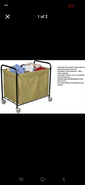 Steal framed professional laundry bag with tyres and heavy duty for hotels and laundry shops