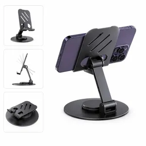 ستاند معدني من ماركةMultifunctional قابل للطي والدوران 360° للهاتف والتابلت يتحمل وزن ثقيل