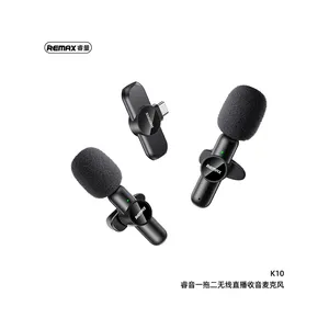 REMAX One-to-two Live-Stream Wireless Microphone K10 ميكروفون وايرليس عدد 2 وايرليس