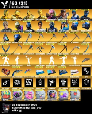 حساب فورتنايت حفل ملكي 300+ سكن