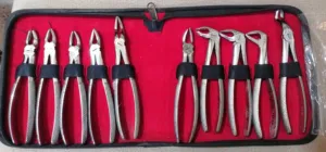 كيت خلع 10 قطع باكستاني، حالة ممتازة. Extraction forcepses kit