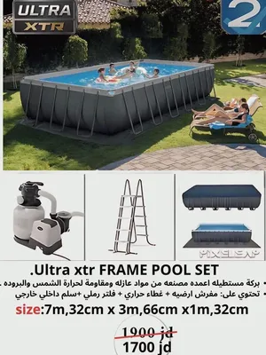 خدمة بيع وتجهيز برك سباحة بناء او جاهز وتصميم ديكور للمسبح مع كامل اضافت المسبح واكسسوارته