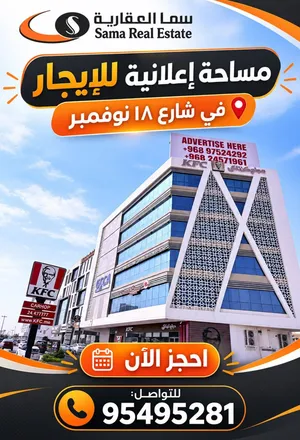 فرصة لا تُعوض للمعارض ، المكاتب ، المطاعم - مساحات تجارية بواجهات زجاجية مباشرةً على شارع 18 نوفمبر