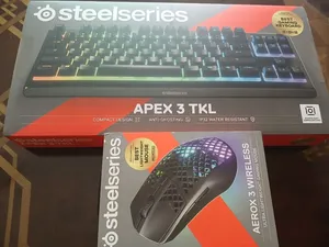 بكج جيمنج SteelSeries احترافي (كيبورد Apex 3 TKL + ماوس لاسلكي Aerox 3 Wireless) - جديد بالكرتون