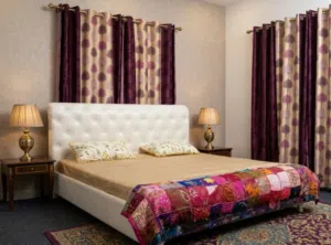 King Bed Frame with Upholstered Headboard  (used)