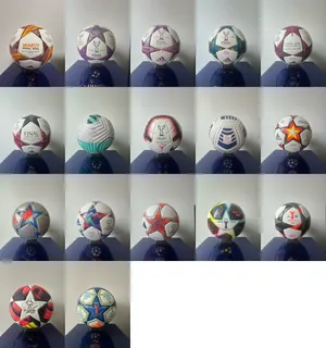A collection of 12 Women's Champions League balls.
