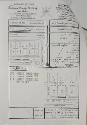 أرض سكنيه تجاريه للبيع في الصناعية خط أول على الشارع بعد مصنع الطابوق بتجاه وادي فيض