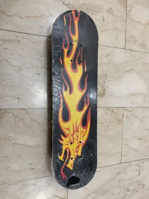 Unused Flame-Design Skateboard