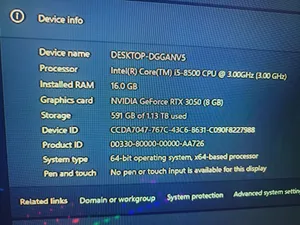 كيبوردmarvo+ماوس لوجتك502HERO+ماوس باد عدد2(RAM16.0GB+كرت شاشه8GB Core(TM)i5_8500CPU3.00GHz RTX3050.
