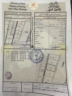 أرض زراعية موقع ممتاز قريبة جداً من الشارع العام عبري نزوى مساحة ممتازة 7000 متر مربع