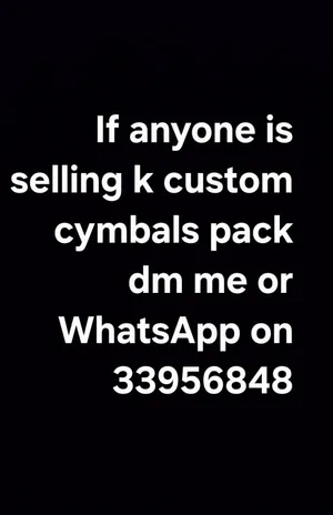 if anyone is selling k custom cymbal pack dm me or WhatsApp