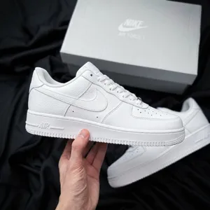 Air Force 1 All White With Nike Logo