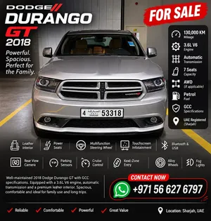 2018 Dodge Durango GT – GCC Specification