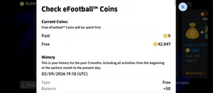 حساب أسطوري eFootball   كوينز مجانى + تشكيلة عالية