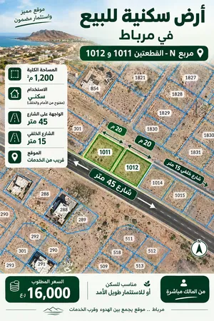 ارضين شبك للبيع في مرباط