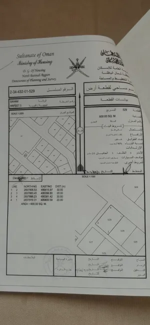 ارضين شبك كورنر   في ولاية صحم  محافظة شمال الباطنه
