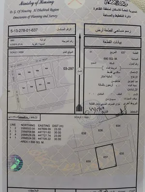 ارض سكنية للبيع الظاهرة/عبري/الصفاء