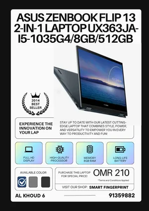 ASUS ZenBook Flip 13 2-In-1 Laptop UX363JA- i5-1035G4/8GB/512GB