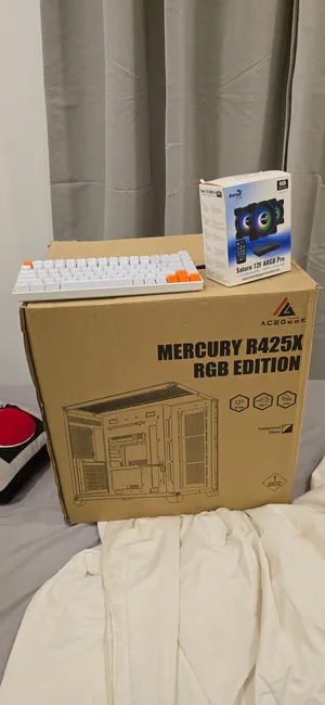 pc case acegeek mercury r425x and prodo gaming keyboard and areo cool fans and fan hub for sale