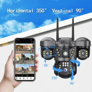 اخر قطعه3 كاميرات في كاميرا واحدة! من V380 PRO الاصدار الاخير وبدقة 8MP لكل عدسه تدعم الاتصال WiFi