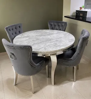 Marble Top Dining Table Set – 4 Chairs