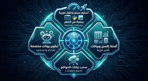 مطور ومستشار تقني شامل  برمجة مخصصة، اختبار أمان المواقع، أتمتة البيانات، وحلول برمجية متكاملة