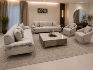 طقم كنب 8 مقاعد تصميم تركي خشب سويد وزان اسفنج دانلوب قماش واتوربروف تشطيب فاخر ومتقن