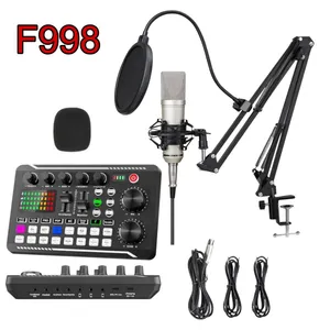كرت صوت F988 مع مايكروفون للبث المباشر