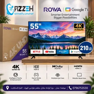 شاشة روى اندرويد اصلي 55 انش ROWA 55” – Google TV 4K فقط ب 210