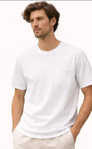 تيشرت رجالي جديدة وارد اميركا ماركة BANANA REPUBLIC اصلية  100% قطن قياس XL لون ابيض