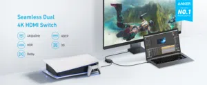 Anker 4K HDMI Switch من 1الى 2 لتشغيل جهازين على شاشة واحدة
