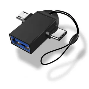 محول OTG ثنائي من USB‐C وMicro‐USB إلى USB‐A