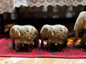 تحفة انتيكا ثلاثة فيلة ديكور بطابع قديم