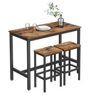Rustic Dinning Table with 2 high chairs