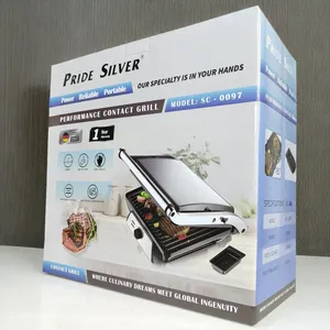 شواية لحم وكباب كهربائية Pride Silver 2000 واط تفتح 180 درجة SC-0097