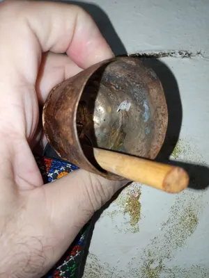 جرس مواشي تراثي قديم جدا للبدل على خاتم فضة  ثقيل أو كاش