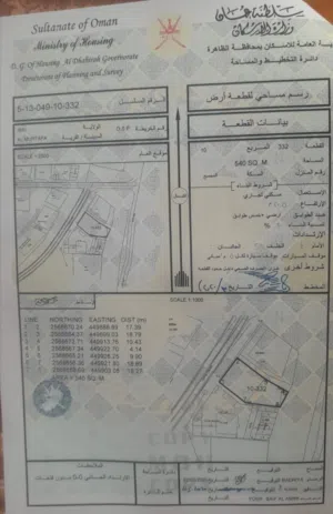 أرض سكنية تجارية في ولاية عبري