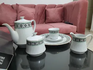 طقم صيني شاي ل 6 افراد + طبق تقديم كبير