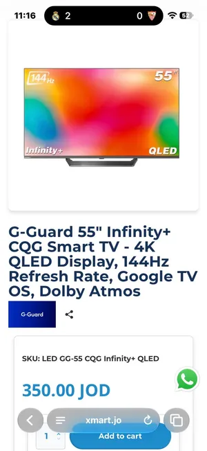 Infinity+ 55′′ G-Guard 4k QLEDTV google TV