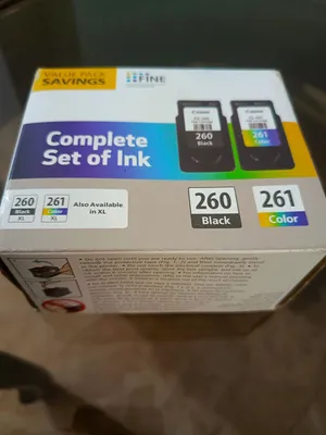 حبر طابعة canon PG-260 /261 value pack  تحتوي على عبوتين اسود /ملون  علبة جديدة مسكرة