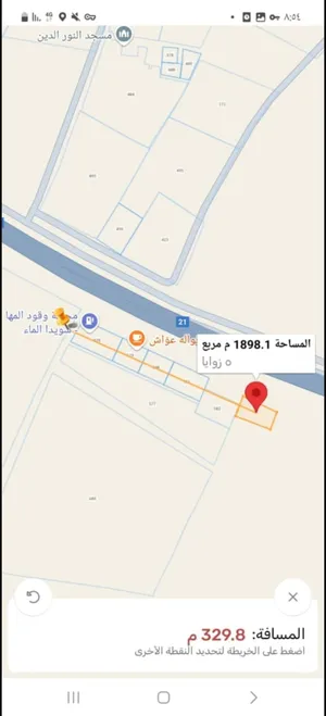 للبيع ارض سكني تجاري عبري الجبيه رقم 1 من الشارع المزدوج عبري بهلاء مساحتها 1991 م2