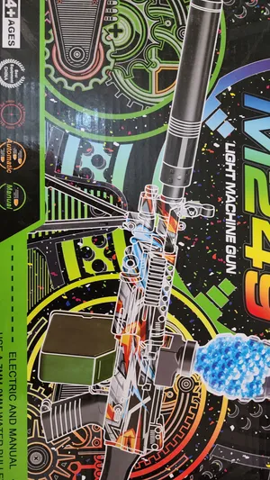 رشاش جل أوتوماتيكي ومباشر (M249 Gel Blaster) مع قاعدة تثبيت وكمية ضخمة من الطلقات
