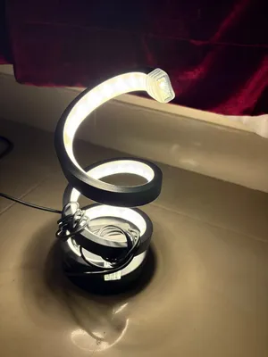 URGENT SALE - Modern minimal spiral LED desk/table lamp - adjustable 3 coloured lights