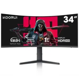 شاشات جيمنج KOORUI 34E6UC – 34 INCH FHD انش34 بمعدل تحديث 1474Hz افضل شاشه جيمنج شامل توصيل