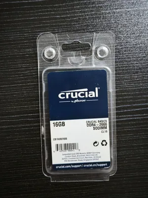 رام(RAM) لاب توب Crucial DDR4 بحجم 16GB تردد 2666MHz (بحالة ممتازة)