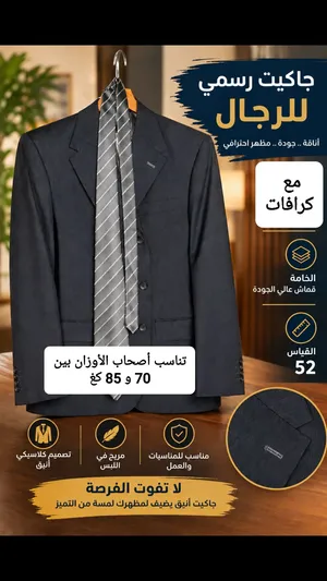 جاكيت رسمي رجالي قياس 52 بسعر 40$